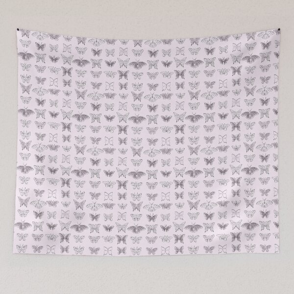 Item preview,  Seamless pattern, abstract silhouettes of butterflies, line, watercolor. designed and sold by UVI-CA.