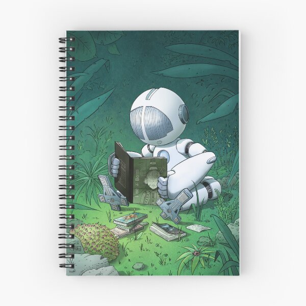 Item preview, Robot reading comics and manga in the forest designed and sold by mesange-art.