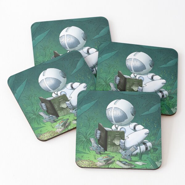 Item preview, Robot reading comics and manga in the forest designed and sold by mesange-art.