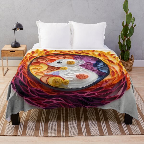 Artikelvorschau, Feuerratte - Quilled Paper Artwork - KI-generiert entworfen und verkauft von Quilluminations.