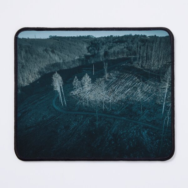 Item preview, Drone Photography - Dark & Moody clearing in the forest crossed by a small hiking trail designed and sold by TRex-Landscapes.