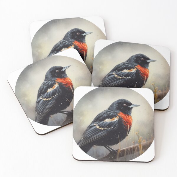 Item preview, Red-Winged Bllackbird Portrait in Pastel Colors  designed and sold by Cody Bertasso.