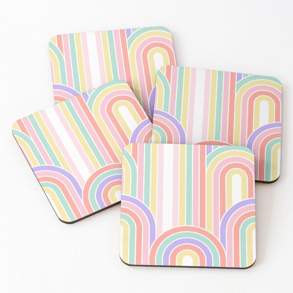 Item preview, Happy Rainbow Bloom Pattern 2. Candy pastels in pink, peachy, aqua, violet, yellow designed and sold by Dominiquevari.