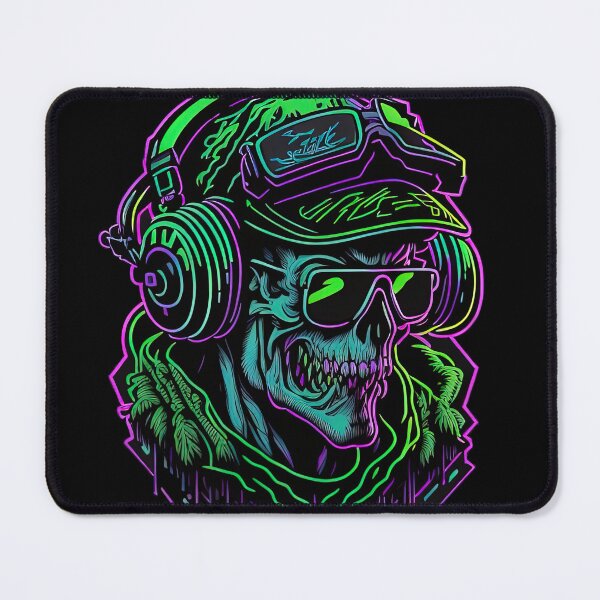 Item preview, Neon Green Skull and Headphones designed and sold by Saltys-Shop.