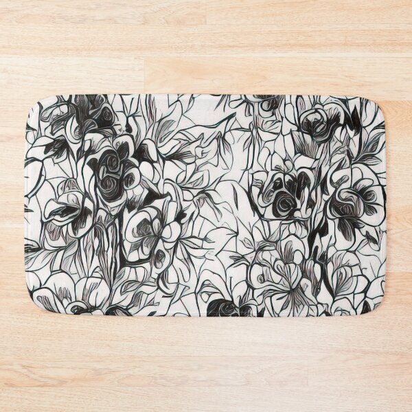 Item preview, Throw Pillow With Beautiful Black & White Floral Pattern - Southern Farmhouse Decor designed and sold by Sowari-Pillows.