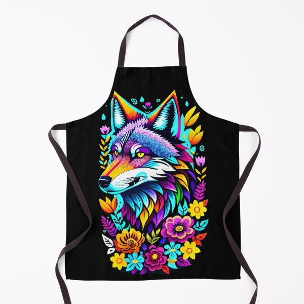 Item preview, Colorful Wolf With Flowers designed and sold by Tw1nsAIArt.