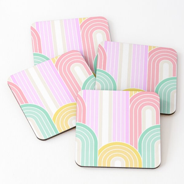 Item preview, Happy Rainbow Bloom Pattern 3. Soft pastels in pink, peachy, aqua, lilac, yellow designed and sold by Dominiquevari.