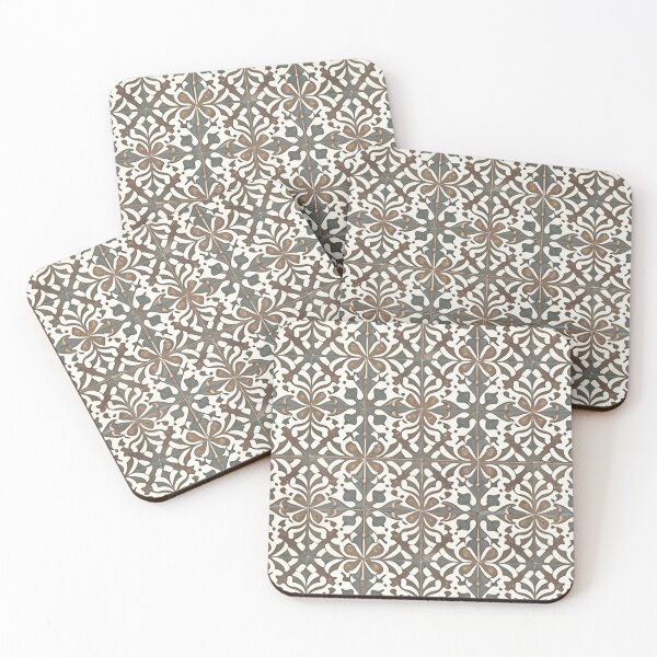 Artikelvorschau, Retro Tile Pattern Brown, Milky White and Silver entworfen und verkauft von RetroTile.
