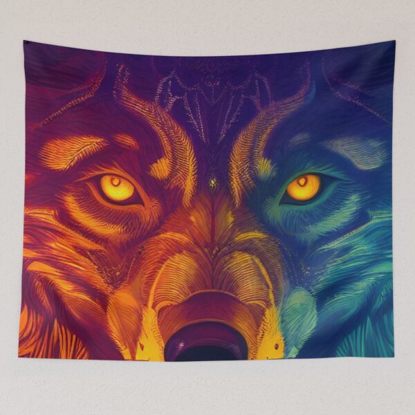 Item preview, Wildflower Wolf: A Colorful Canine Delight designed and sold by MagnifiqueMind.