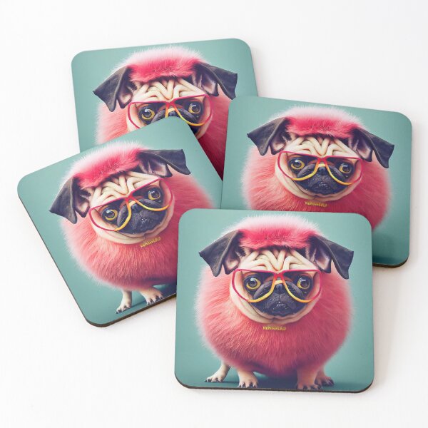 Item preview, Brillie, the cool hipster pug with designer glasses and faux fur designed and sold by Pixelboys.