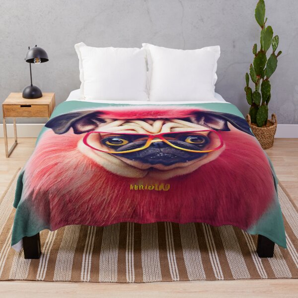 Item preview, Brillie, the cool hipster pug with designer glasses and faux fur designed and sold by Pixelboys.