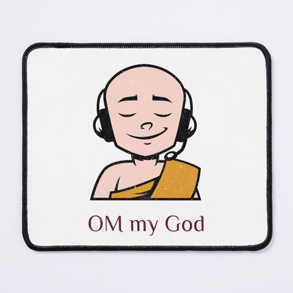 Item preview, Om My God! Cute Modern Buddhist Monk With Headset designed and sold by Rebel-Design.