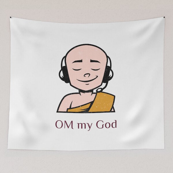Item preview, Om My God! Cute Modern Buddhist Monk With Headset designed and sold by Rebel-Design.