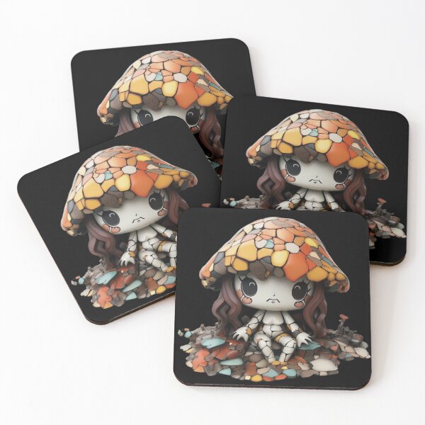 Item preview, Glazed Pottery Porcelain Moody Mushroom Doll  designed and sold by TVBArchive.