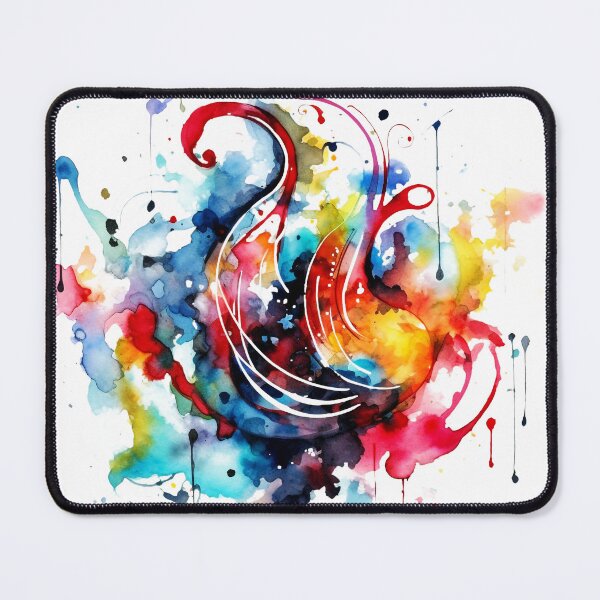 Item preview, Abstract Stringed Instrument Watercolor Art, Rainbow Splatter Design, Spontaneous Abstraction Style, Transparent Background designed and sold by stateofhuman.