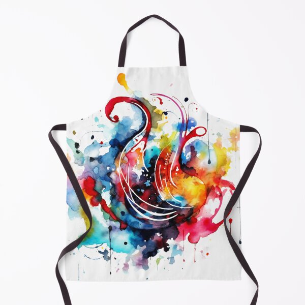 Item preview, Abstract Stringed Instrument Watercolor Art, Rainbow Splatter Design, Spontaneous Abstraction Style, Transparent Background designed and sold by stateofhuman.