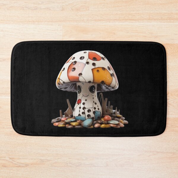 Item preview, Glazed Pottery Porcelain & Gemstone Mushroom Doll  designed and sold by TVBArchive.
