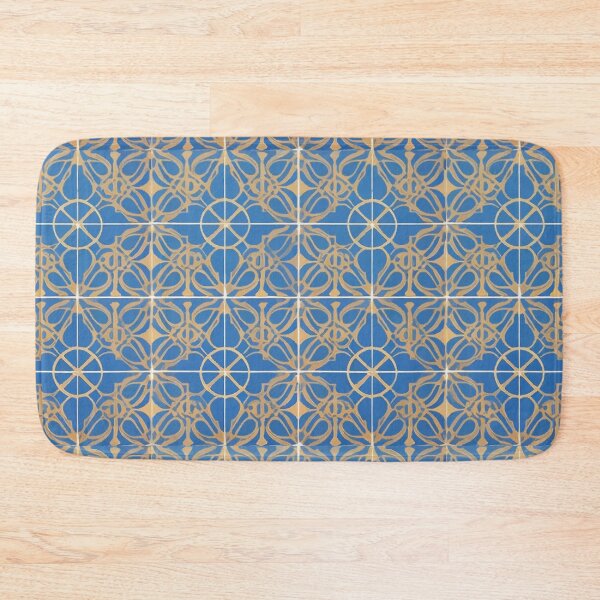 Item preview, Retro Tile Pattern Blue and Darken Yellow with little White details designed and sold by RetroTile.