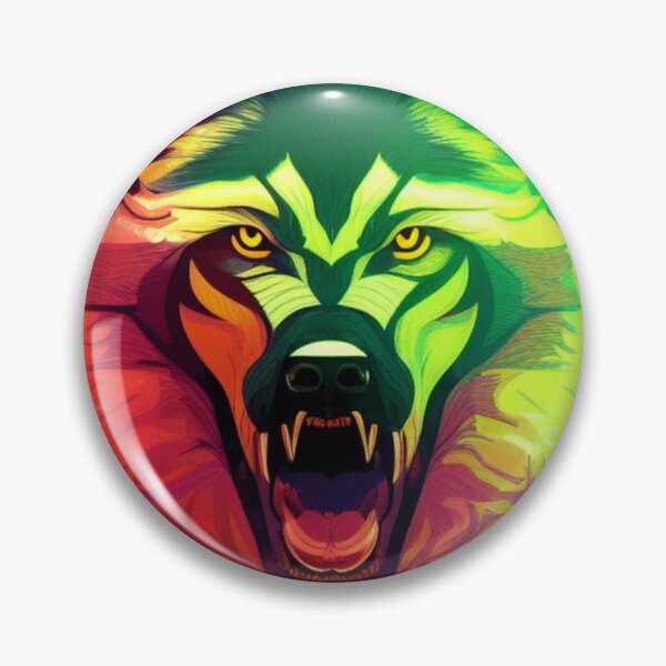 Item preview, Rainbow Howl: A Colorful Wolf Amidst Flowers designed and sold by MagnifiqueMind.