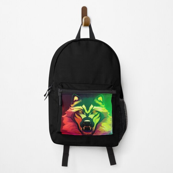 Item preview, Rainbow Howl: A Colorful Wolf Amidst Flowers designed and sold by MagnifiqueMind.