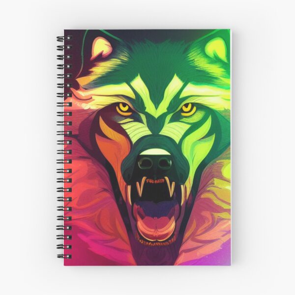 Item preview, Rainbow Howl: A Colorful Wolf Amidst Flowers designed and sold by MagnifiqueMind.