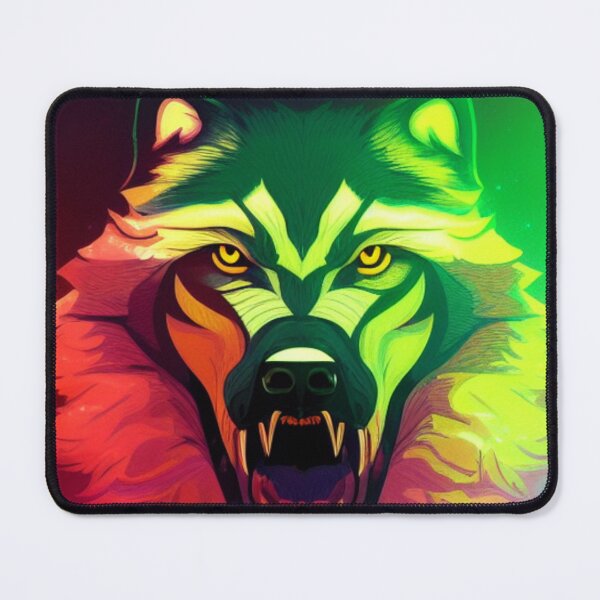 Item preview, Rainbow Howl: A Colorful Wolf Amidst Flowers designed and sold by MagnifiqueMind.