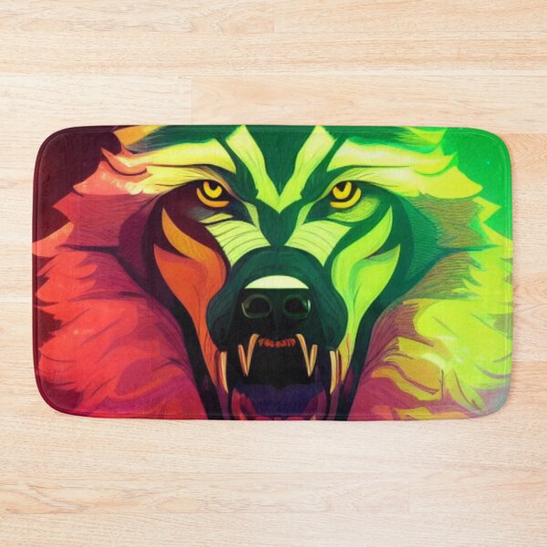 Item preview, Rainbow Howl: A Colorful Wolf Amidst Flowers designed and sold by MagnifiqueMind.
