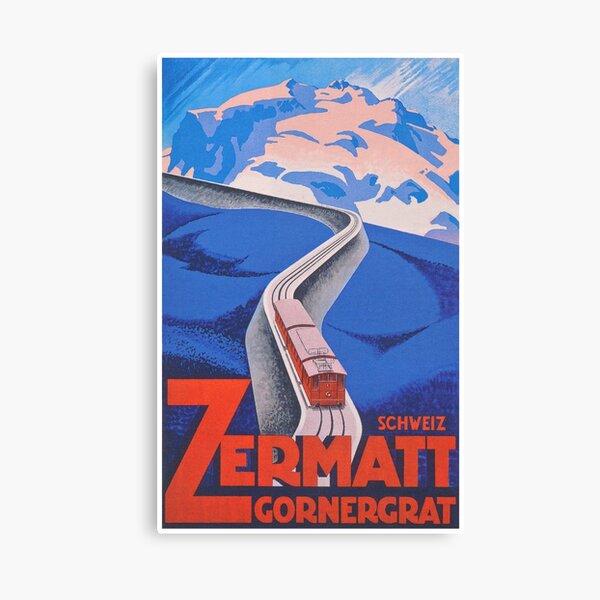 Item preview, Zermatt, Switzerland Vintage Train Poster designed and sold by vintagevivian.