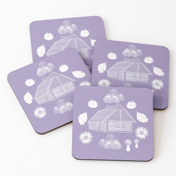 Item preview, Cottage life, an autumnal pattern inspired by the Czech countryside,lilac designed and sold by Naty Design Prague.