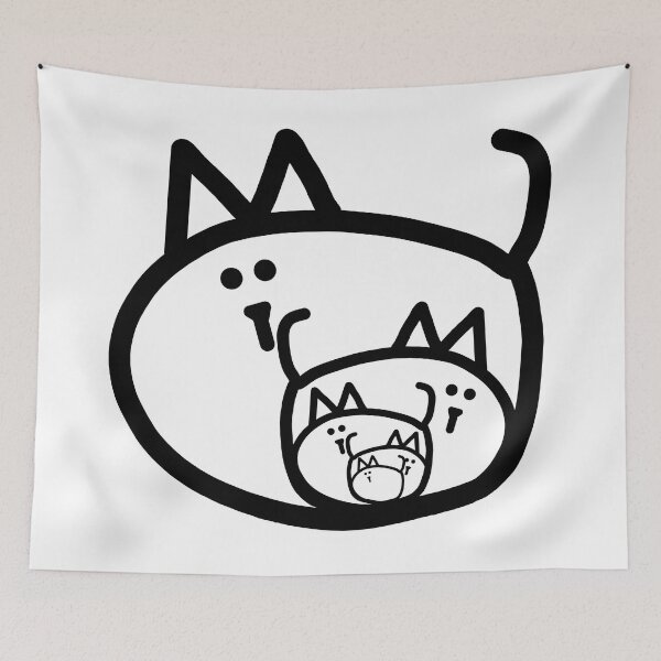 Item preview, Nested Cats Minimal Line Drawing designed and sold by ellenhenry.
