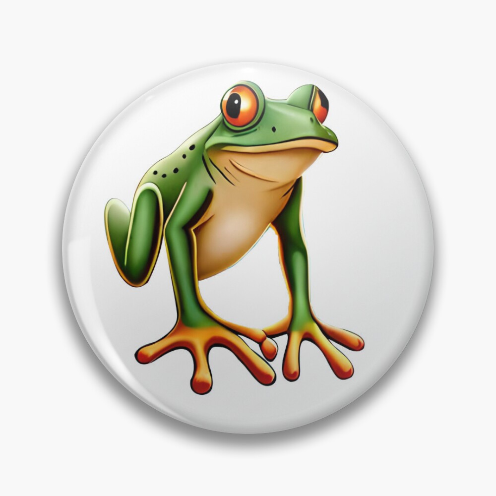 Button for Sale mit Froschbein von dititipi | Redbubble