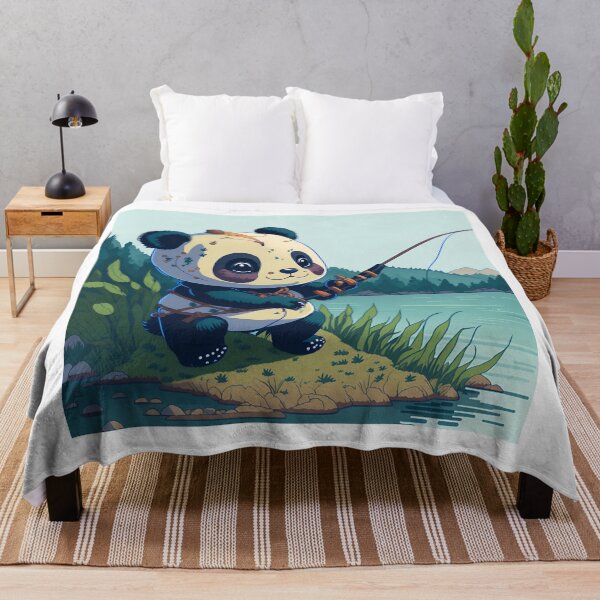 Item preview, Cute Panda Bear Fishing| Whimsical Riverbank Adventure| Bear T-shirt| Bear Design designed and sold by RedArtG09.