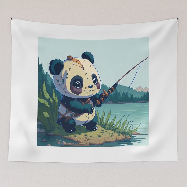 Item preview, Cute Panda Bear Fishing| Whimsical Riverbank Adventure| Bear T-shirt| Bear Design designed and sold by RedArtG09.
