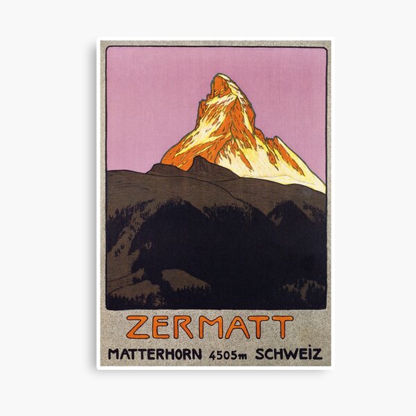 Item preview, Zermatt, Switzerland Matterhorn Vintage Travel Poster designed and sold by vintagevivian.