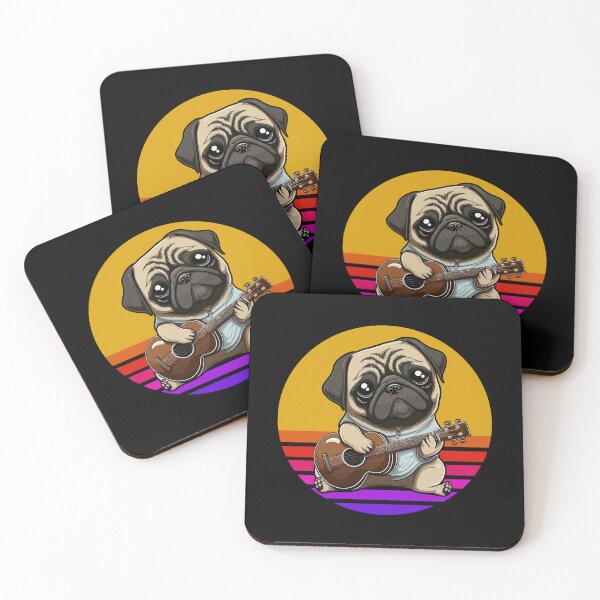 Item preview, Pug Playing Guitar Pug Mom Pug Dad Dog Lover Guitar Player designed and sold by Africanob.