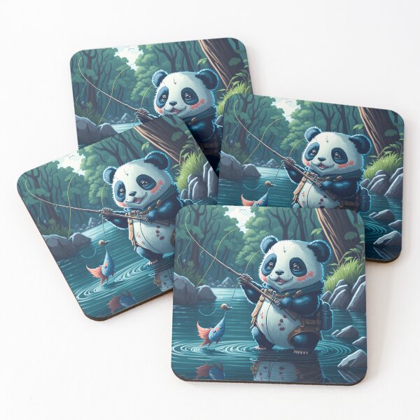 Item preview, Isometric Riverbank View| Retro Style Panda Fishing designed and sold by RedArtG09.