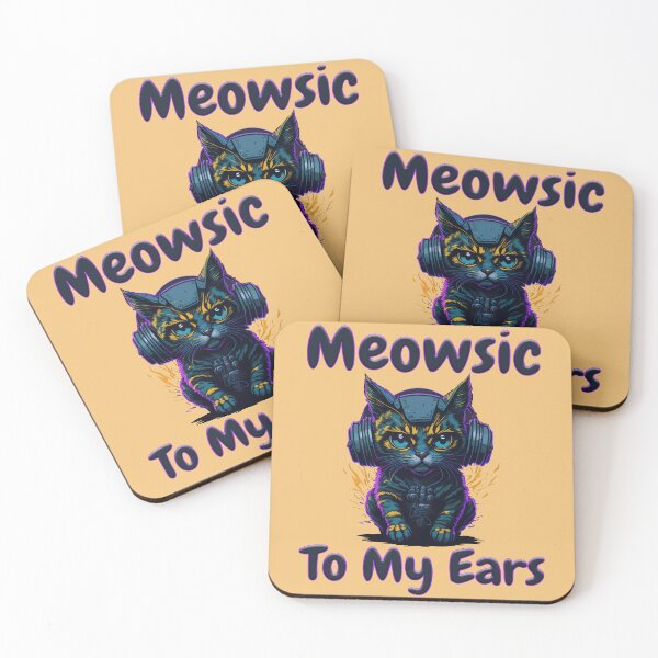 Item preview, Meowsic to My Ears - Cool Cat & Headphones Music Cool pet designed and sold by DigitalArt BoutiqueRS.
