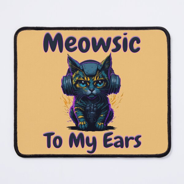 Item preview, Meowsic to My Ears - Cool Cat & Headphones Music Cool pet designed and sold by DigitalArt BoutiqueRS.