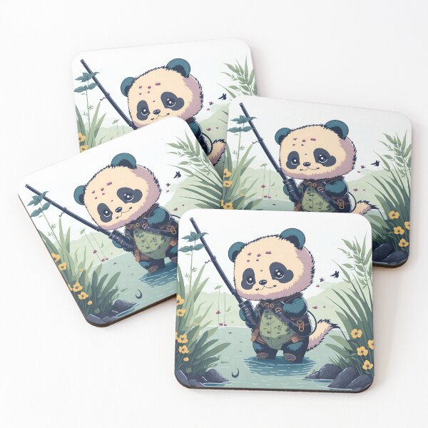 Item preview, Panoramic Riverbank Scene| Photorealistic Panda Fishing| Cute panda Design designed and sold by RedArtG09.