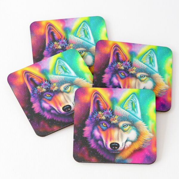 Item preview, The Blossom Wolf: A Rainbow of Floral Beauty designed and sold by MagnifiqueMind.