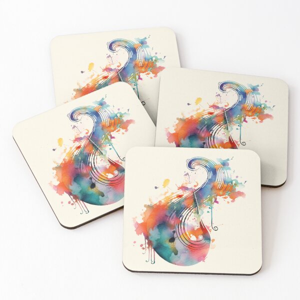 Item preview, Colorful Abstract Musical Curves - Watercolor Art Illustration, Elegant Use of Negative Space, Spirals, Flowing Brushwork, Sana Takeda, Alena Aenami designed and sold by stateofhuman.