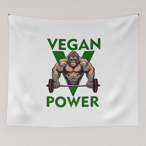 Item preview, Vegan Power Workout Muscle Gorilla Bodybuilding designed and sold by hamishby.