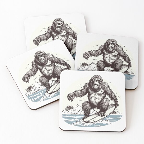 Artikelvorschau, Gorilla on Surfboard entworfen und verkauft von TilesHQ.