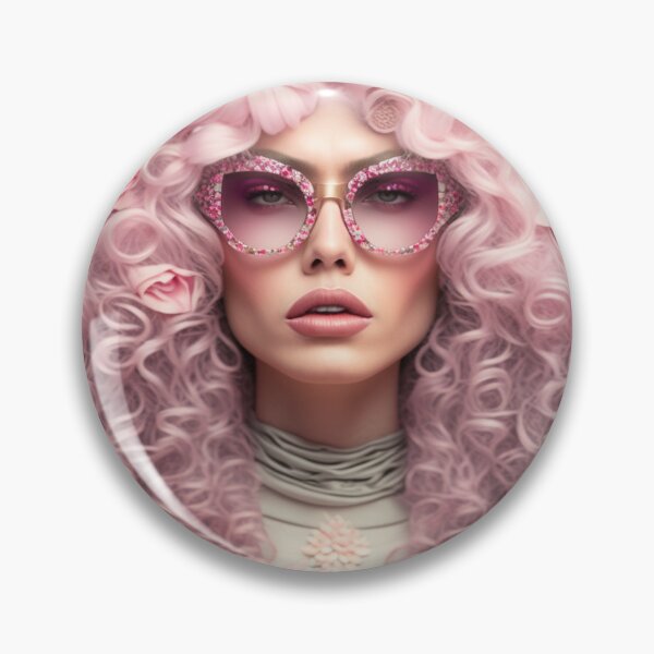 Item preview, Editorial girl portrait with a pink baroque hair designed and sold by Dilerte.