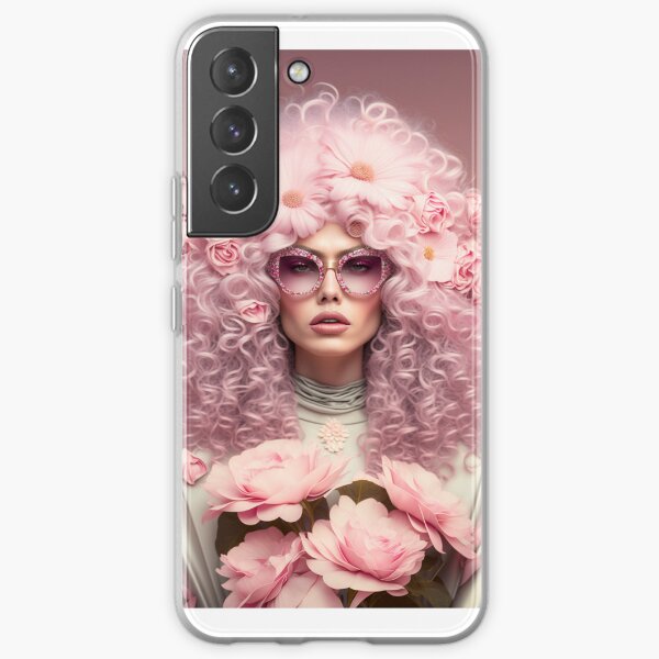 Editorial girl portrait with a pink baroque hair Samsung Galaxy Soft Case