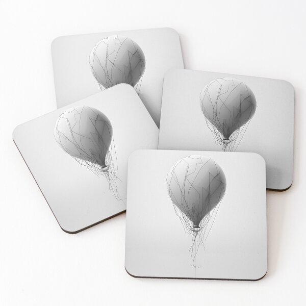 Item preview, Balloon Hot Air Balloon Design Black and White Minimalist BW Balloons Bathroom Decoration Monochrome designed and sold by Univers Noir et Blanc.