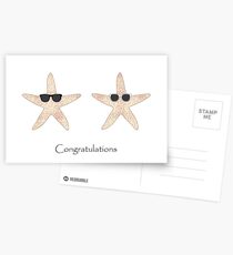 Wedding Starfish with Sunglasses Postcards