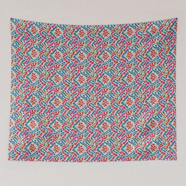 Aperçu de l'œuvre Motif floral Suzani Boho créée et vendue par hellcom.