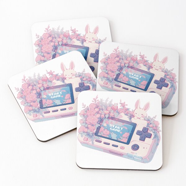 Item preview, Kawaii Floral Hand Held Gaming Console Pink Bunny designed and sold by Lialightart.