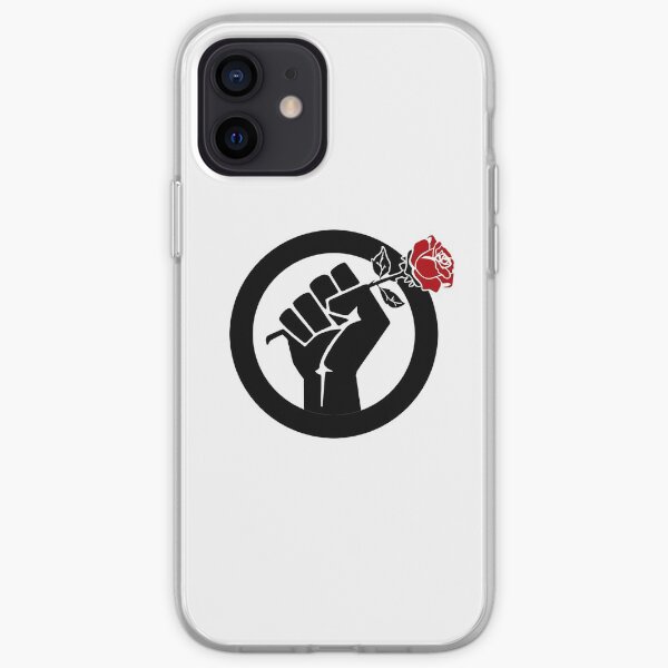 Democratic Socialist Fist With Red Rose iPhone Soft Case